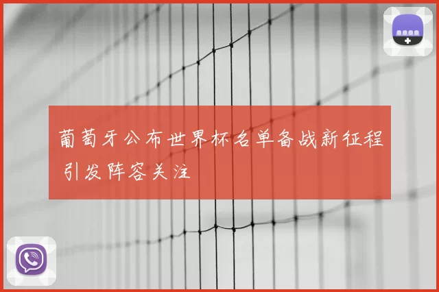 葡萄牙公布世界杯名单备战新征程 引发阵容关注